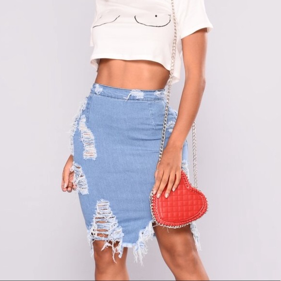 fashion nova jean skirt